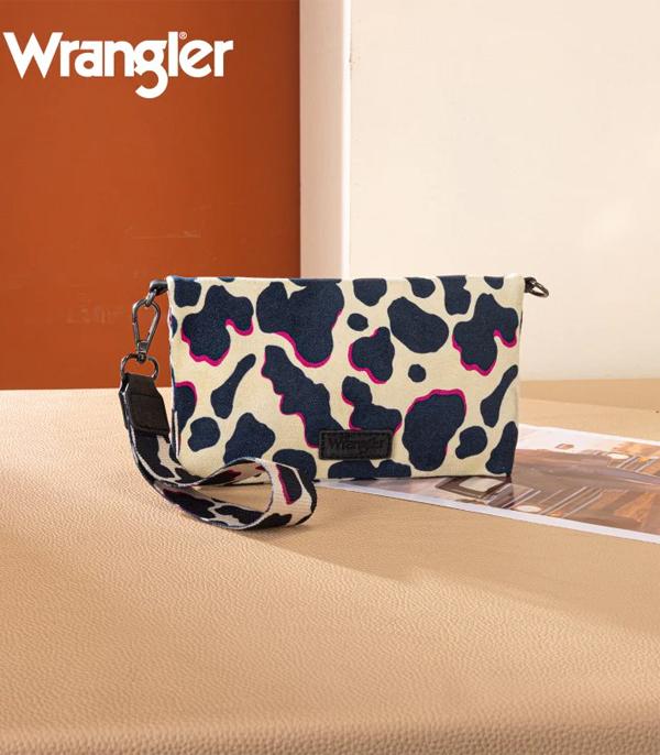 MONTANAWEST BAGS :: CROSSBODY BAGS :: Wholesale Wrangler Cow Print Wallet Crossbody Bag