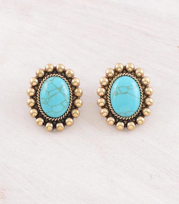 New Arrival :: Wholesale Western Turquoise Concho Earrings