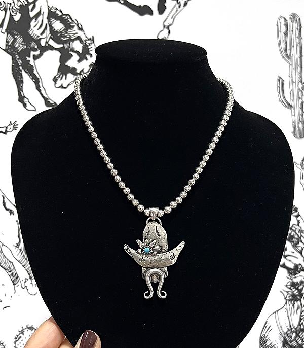 NECKLACES :: WESTERN TREND :: Wholesale Western Cowboy Pendant Necklace