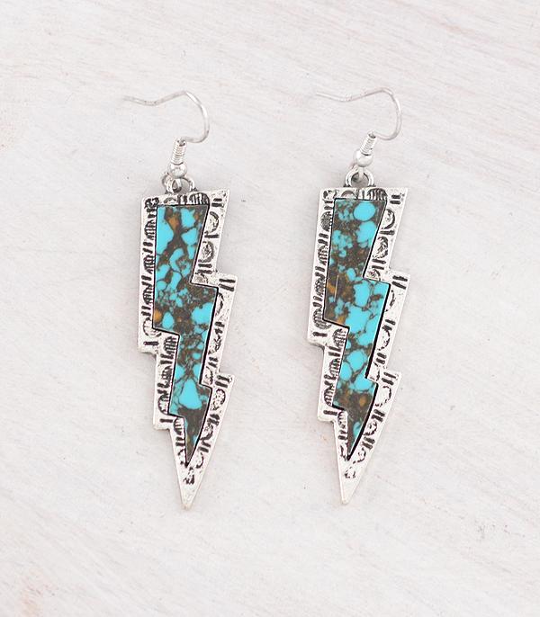 New Arrival :: Wholesale Western Turquoise Bolt Earrings