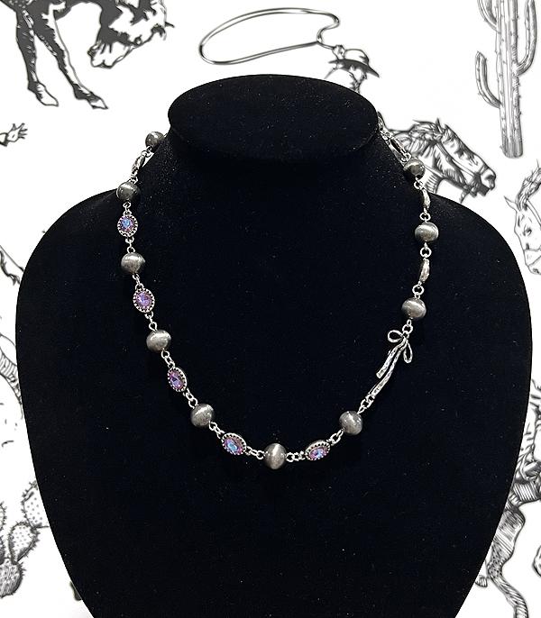 NECKLACES :: WESTERN TREND :: Wholesale Western Navajo Pearl Bow Necklace