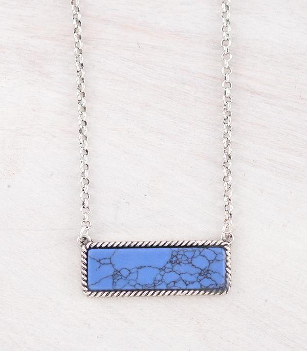 NECKLACES :: WESTERN TREND :: Wholesale Western Lapis Stone Bar Necklace