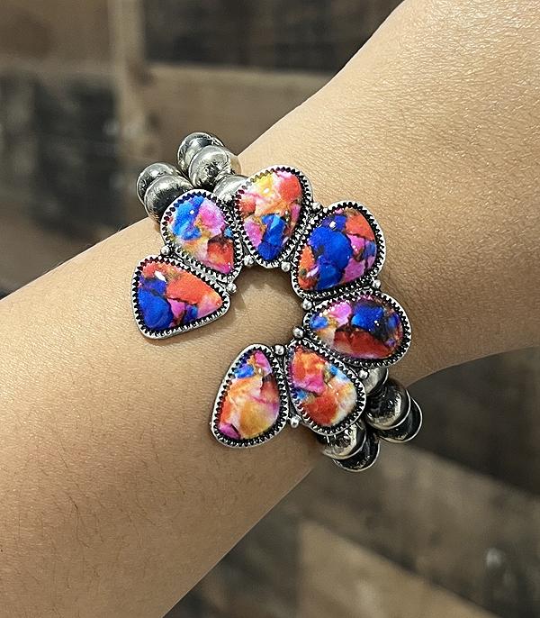 BRACELETS :: STRETCH :: Wholesale Western Squash Blossom Bracelet