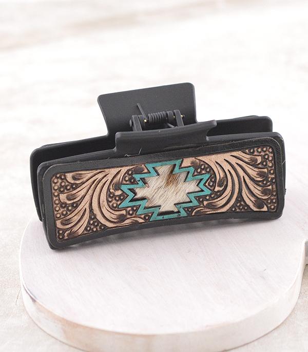 New Arrival :: Wholesale Western Leather Aztec Hair Claw Clip