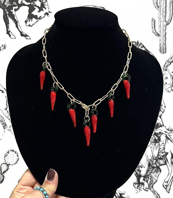 WHAT'S NEW :: Wholesale Trending Chili Pepper Charm Necklace