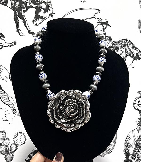 WHAT'S NEW :: Wholesale Rose Pendant Navajo Pearl Necklace