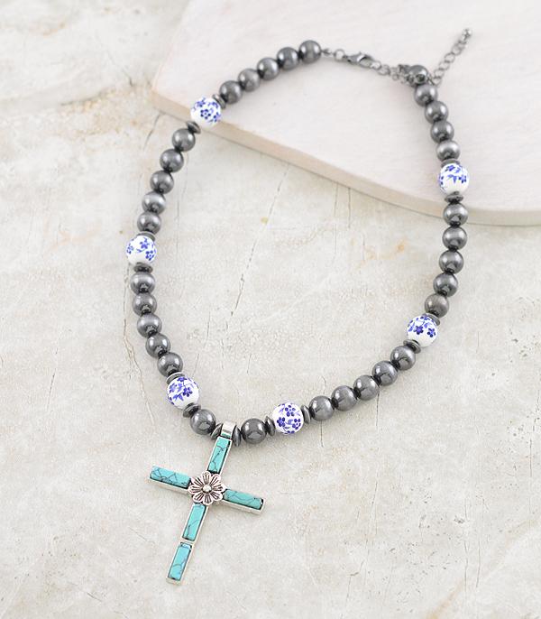 WHAT'S NEW :: Wholesale Western Cross Navajo Pearl Bead Necklace