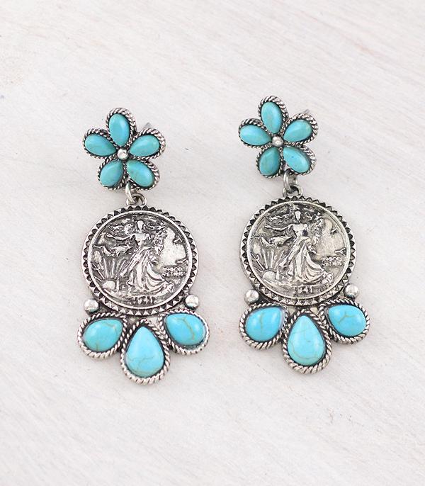 WHAT'S NEW :: Wholesale Western Liberty Coin Turquoise Earrings