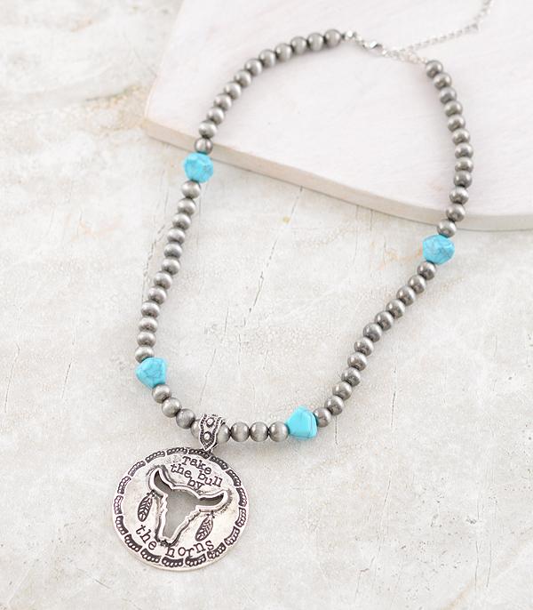 WHAT'S NEW :: Wholesale Western Bull Skull Pendant Necklace