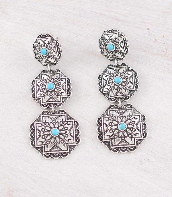 New Arrival :: Wholesale Western Concho Drop Earrings