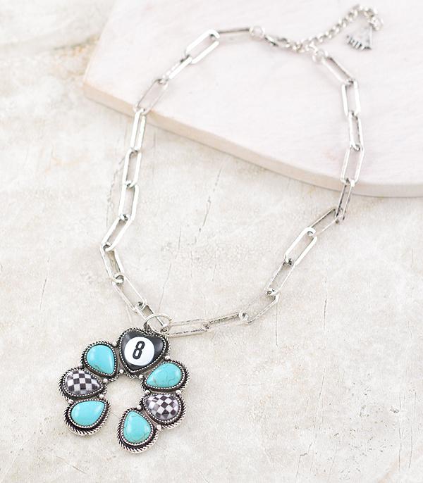 New Arrival :: Wholesale Tipi Brand Eight Ball Turquoise Necklace