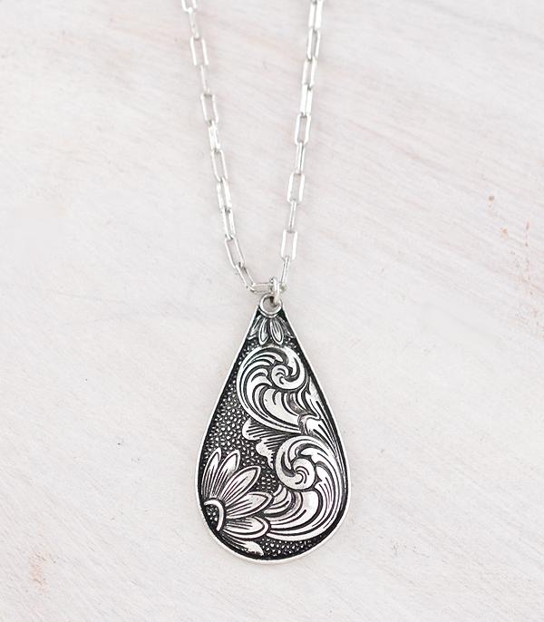 New Arrival :: Wholesale Western Floral Tooling Necklace