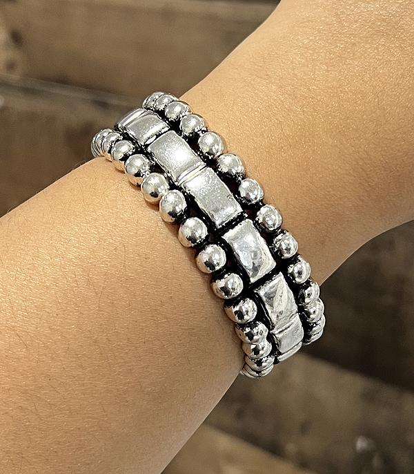 New Arrival :: Wholesale Western Silver Stackable Bracelet