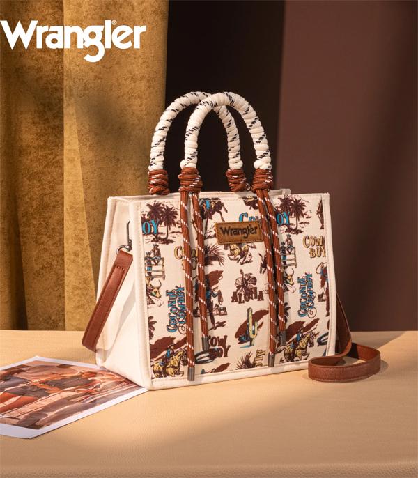 MONTANAWEST BAGS :: WESTERN PURSES :: Wholesale Wrangler Cowboy Print Tote Crossbody 