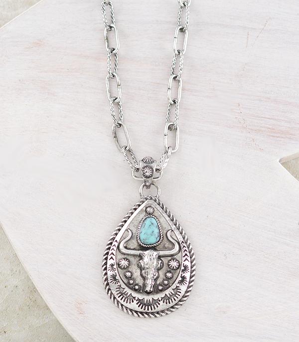 New Arrival :: Wholesale Western Teardrop Concho Necklace