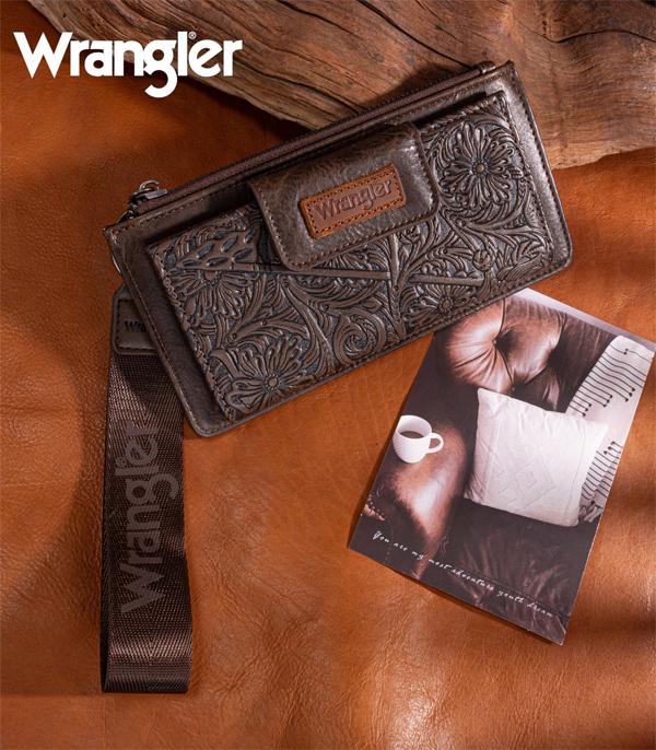 New Arrival :: Wholesale Wrangler Floral Tooled Card Wristlet