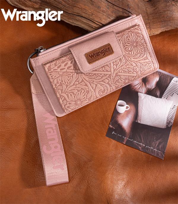 New Arrival :: Wholesale Wrangler Floral Tooled Card Wristlet