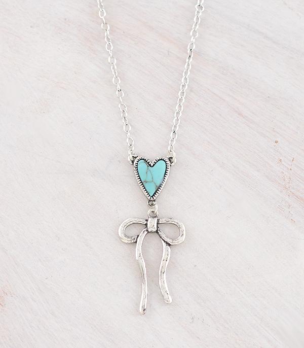 New Arrival :: Wholesale Western Turquoise Bow Necklace
