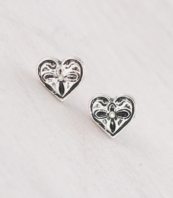 New Arrival :: Wholesale Western Heart Stud Earrings