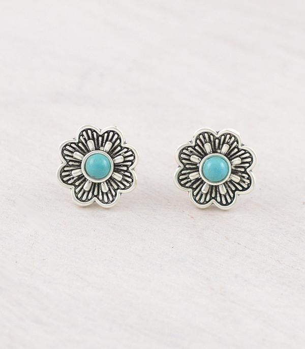 New Arrival :: Wholesale Western Flower Concho Earrings