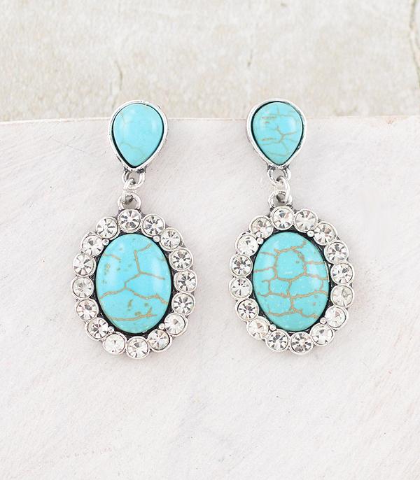 New Arrival :: Wholesale Western Turquoise Dangle Earrings