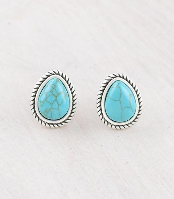 New Arrival :: Wholesale Western Turquoise Teardrop Earrings