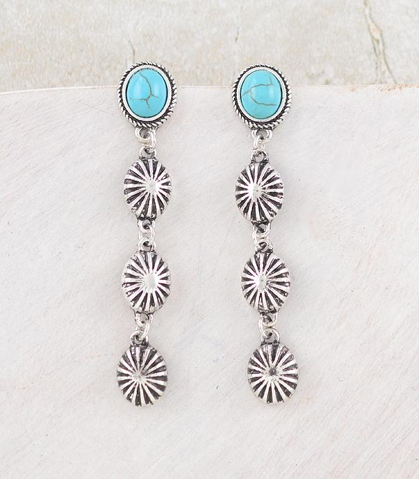 New Arrival :: Wholesale Western Concho Drop Earrings