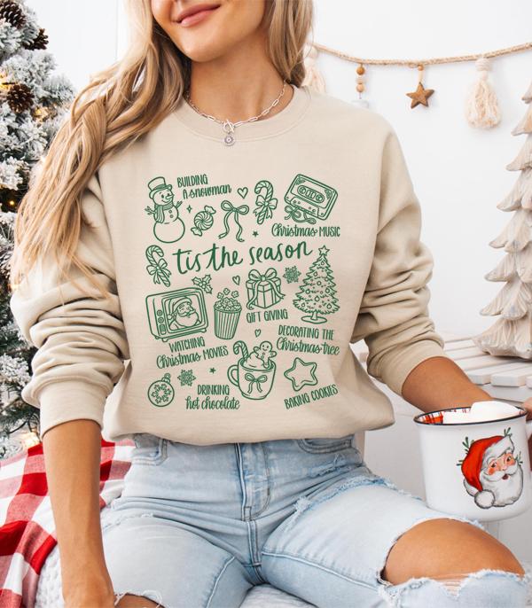 <font color=GREEN>HOLIDAYS</font> :: GRAPHIC TEES :: Wholesale Tis The Season Christmas Sweatshirt