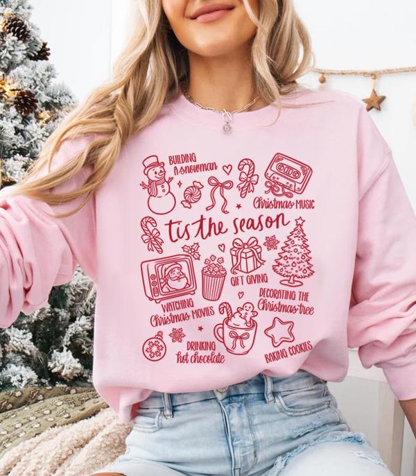<font color=GREEN>HOLIDAYS</font> :: GRAPHIC TEES :: Wholesale Tis The Season Christmas Sweatshirt