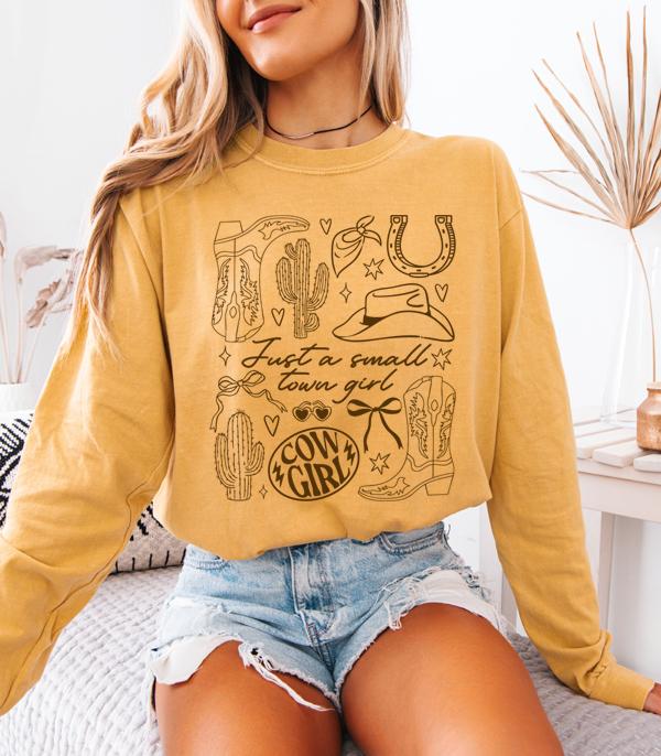 GRAPHIC TEES :: LONG SLEEVE :: Wholesale Comfort Colors Cowgirl Collage Tee