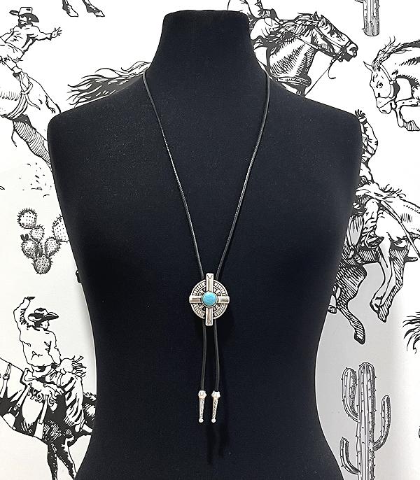 NECKLACES :: WESTERN LONG NECKLACES :: Wholesale Western Cross Bolo Necklace