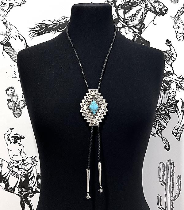 NECKLACES :: WESTERN LONG NECKLACES :: Wholesale Western Aztec Bolo Necklace