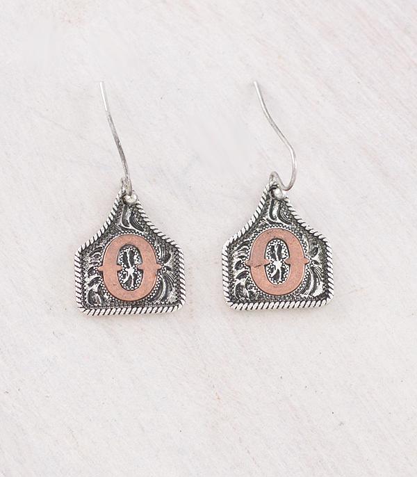 INITIAL JEWELRY :: BRACELETS | EARRINGS :: Wholesale Initial Cattle Tag Earrings