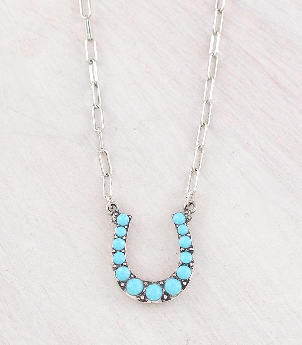 New Arrival :: Wholesale Western Turquoise Horseshoe Necklace