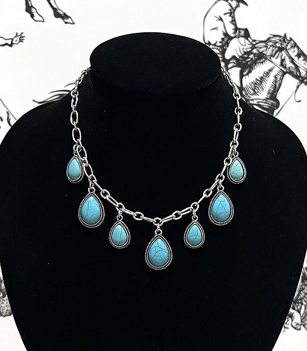 New Arrival :: Wholesale Western Turquoise Charm Necklace