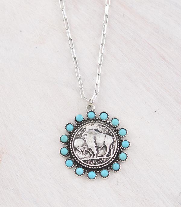 New Arrival :: Wholesale Western Buffalo Coin Pedant Necklace