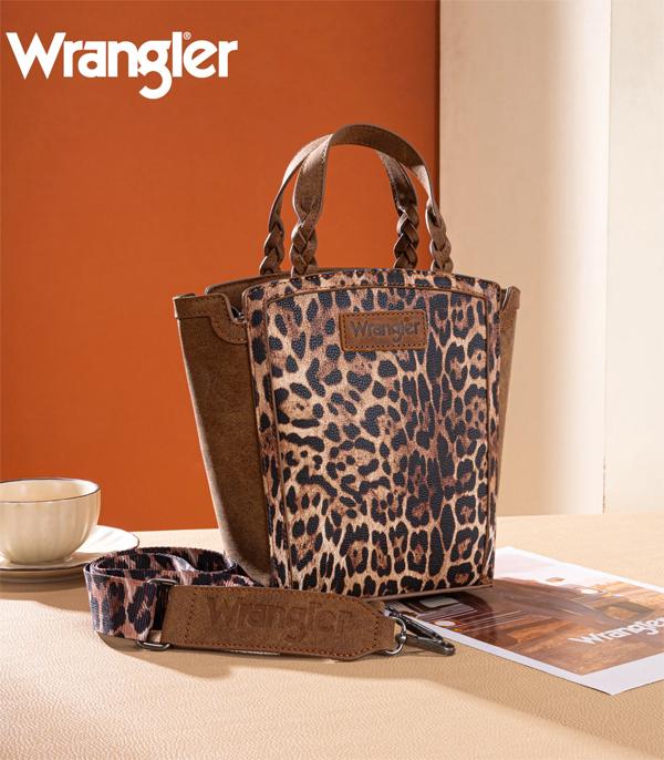 MONTANAWEST BAGS :: WESTERN PURSES :: Wholesale Wrangler Leopard Print Tote Crossbody 
