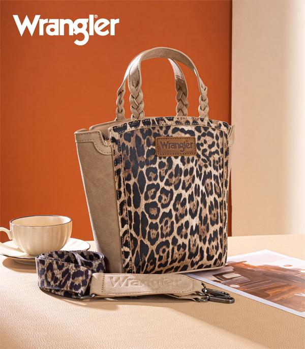 MONTANAWEST BAGS :: WESTERN PURSES :: Wholesale Wrangler Leopard Print Tote Crossbody 