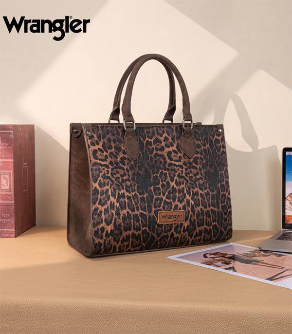 MONTANAWEST BAGS :: WESTERN PURSES :: Wholesale Wrangler Leopard Print Large Tote