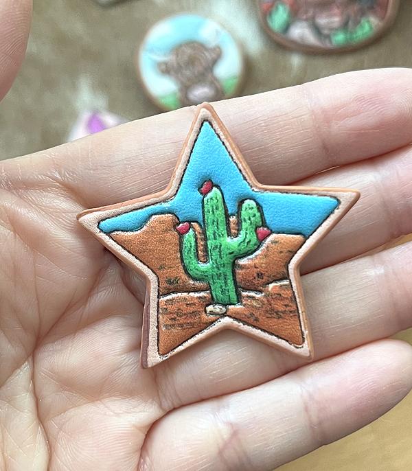New Arrival :: Wholesale Western Faux Leather Star Pin
