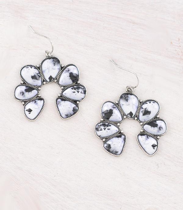 New Arrival :: Wholesale Howlite Squash Blossom Earrings
