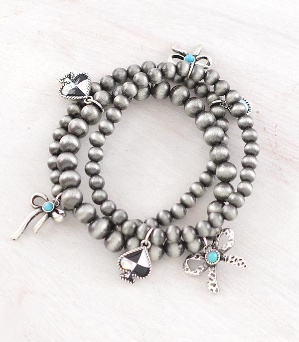New Arrival :: Wholesale Western Navajo Pearl Charm Bracelet