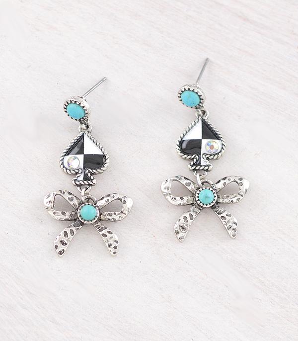 New Arrival :: Wholesale Western Checkered Ace Earrings