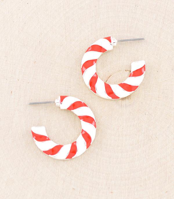 <font color=GREEN>HOLIDAYS</font> :: JEWELRY I BAGS :: Wholesale Christmas Candy Hoop Earrings