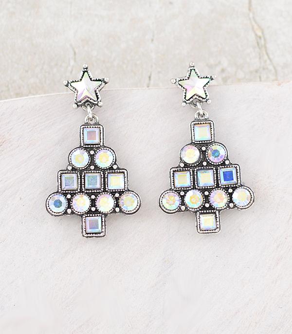 <font color=GREEN>HOLIDAYS</font> :: JEWELRY I BAGS :: Wholesale Rhinestone Christmas Tree Earrings