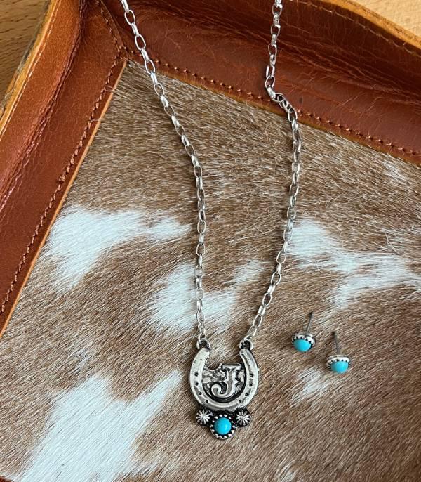 WHAT'S NEW :: Wholesale Western Horseshoe Initial Necklace Set