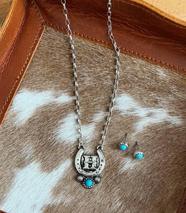 WHAT'S NEW :: Wholesale Western Horseshoe Initial Necklace Set