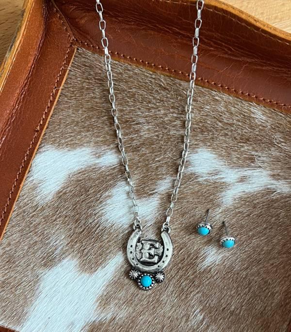 WHAT'S NEW :: Wholesale Western Horseshoe Initial Necklace Set