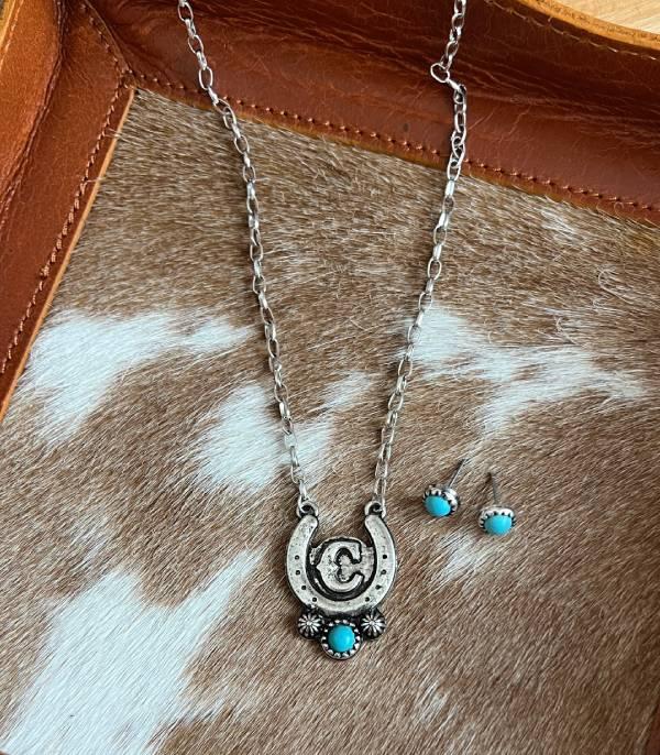 WHAT'S NEW :: Wholesale Western Horseshoe Initial Necklace Set