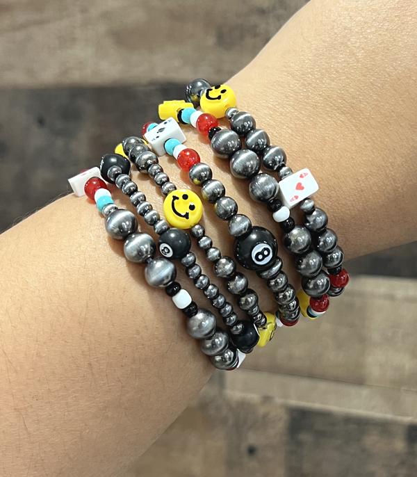 BRACELETS :: STRETCH-BEAD :: Wholesale Western Navajo Pearl Bracelet Set